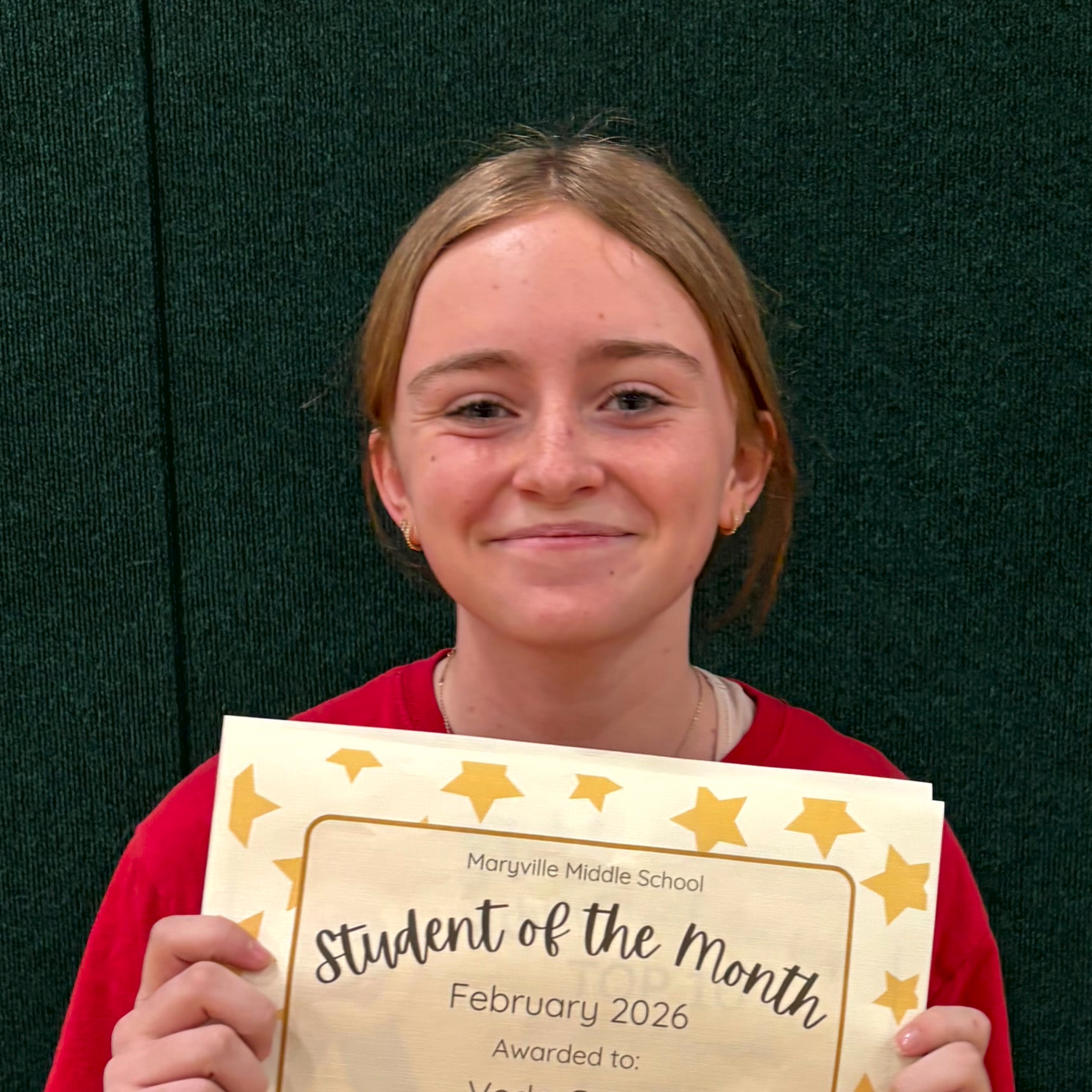 Veda - MMS 5th Grade February Student of the Month