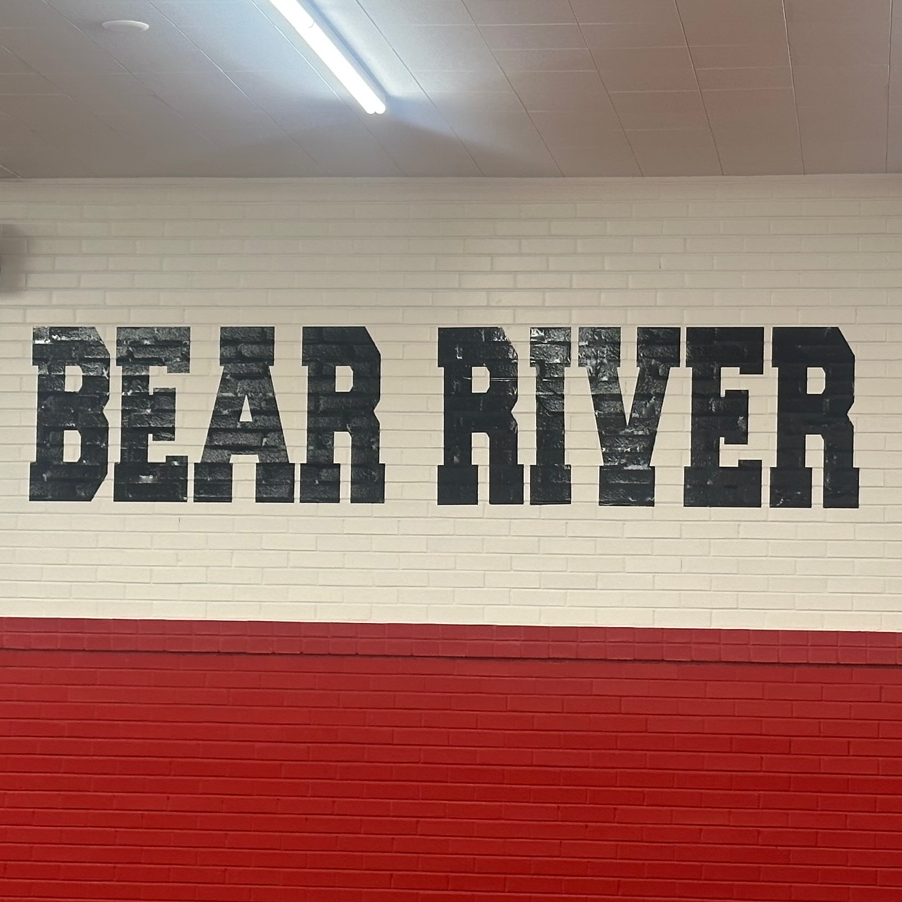 bear river text on brick wall