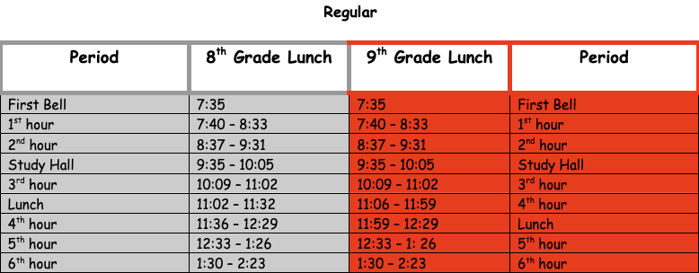 Regular Bell Schedule