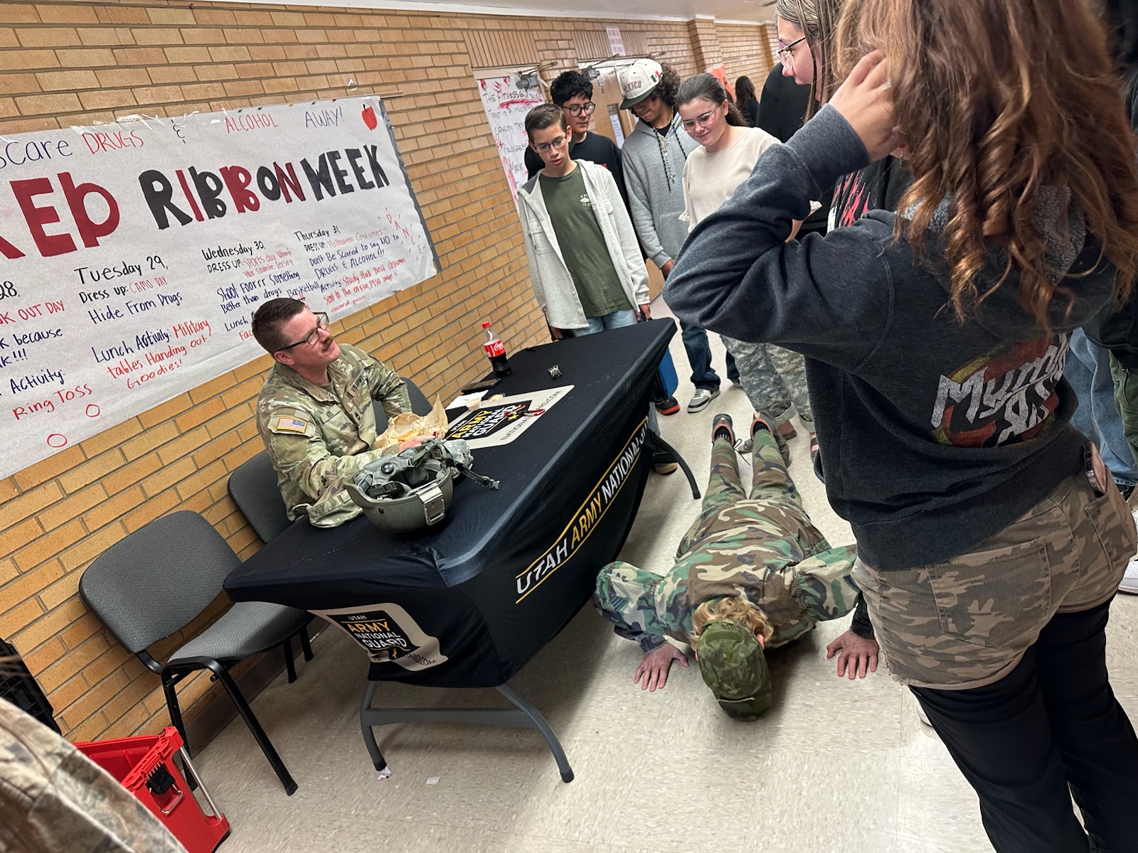 Military Personnel visiting PE Classes