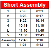 short assembly schedule
