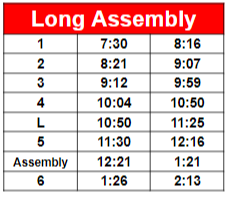Long Assembly schedule