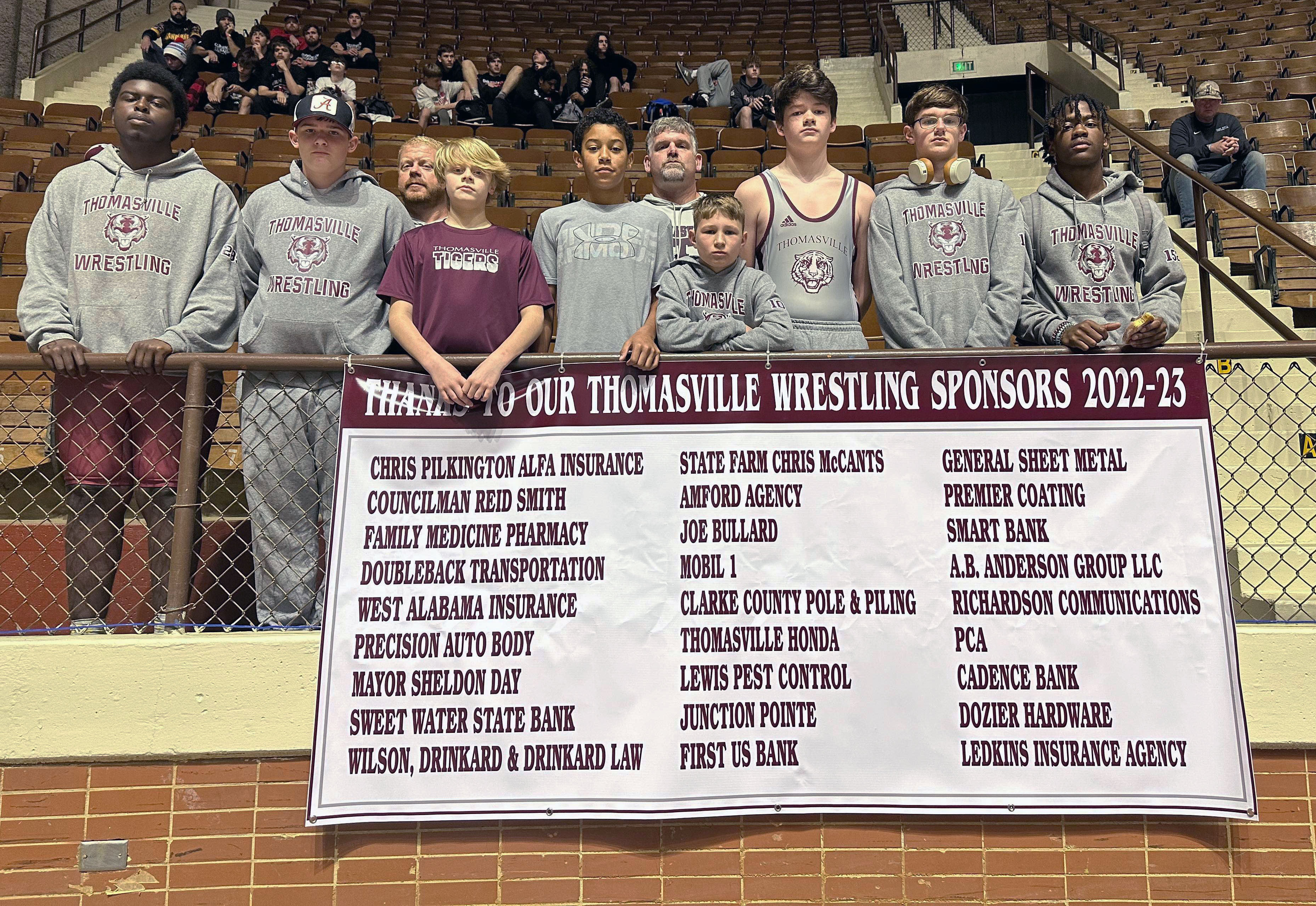 THS wrestling team at 2023 sectionals