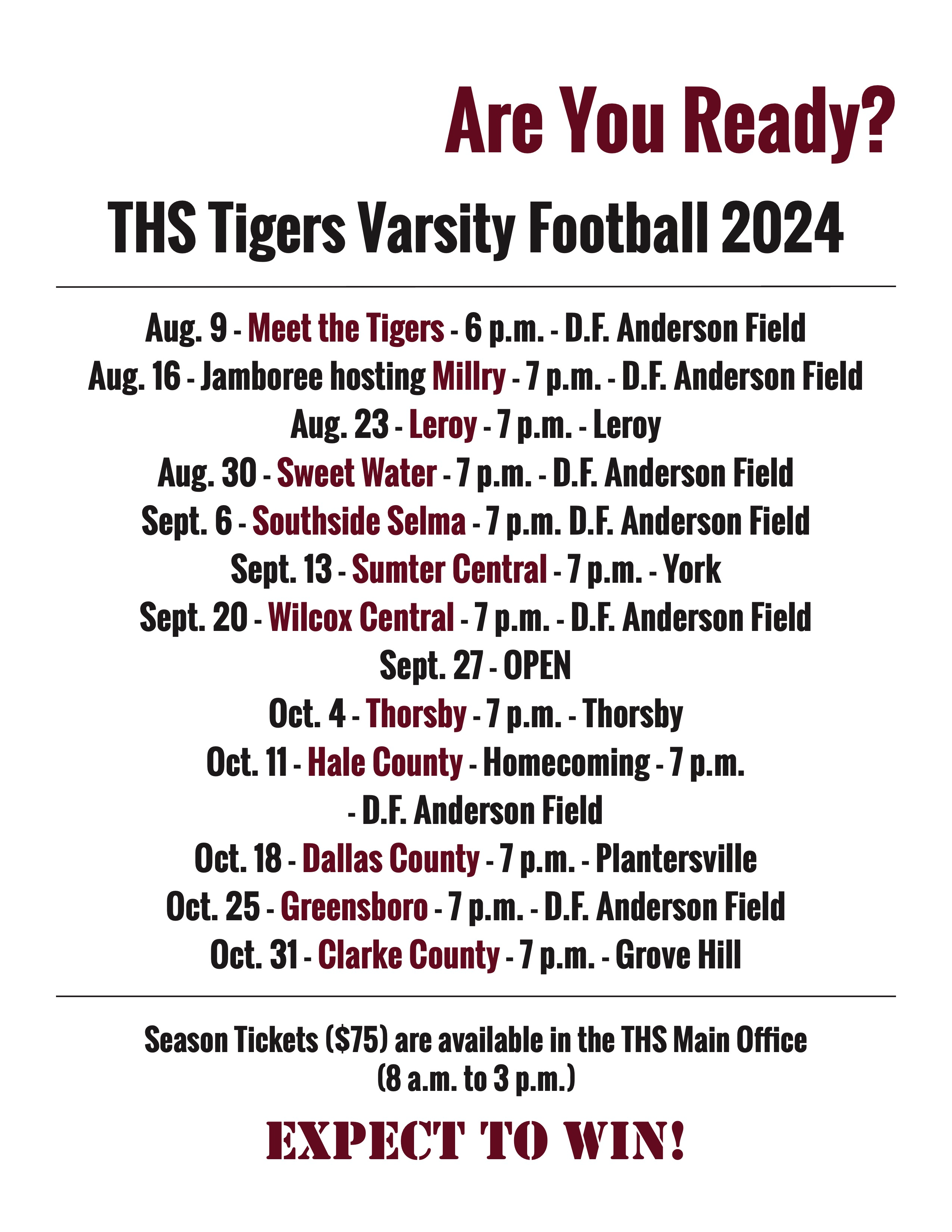 2023 THS football schedule