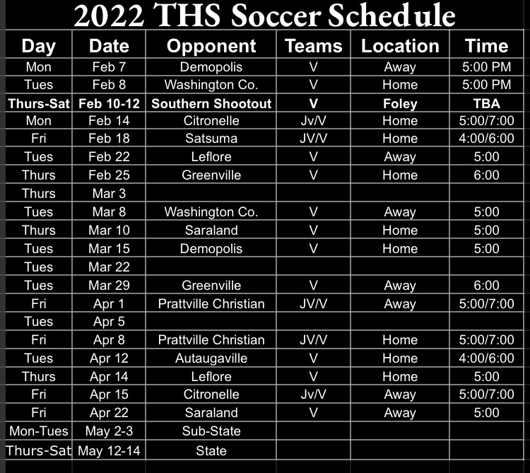 2022 soccer schedule