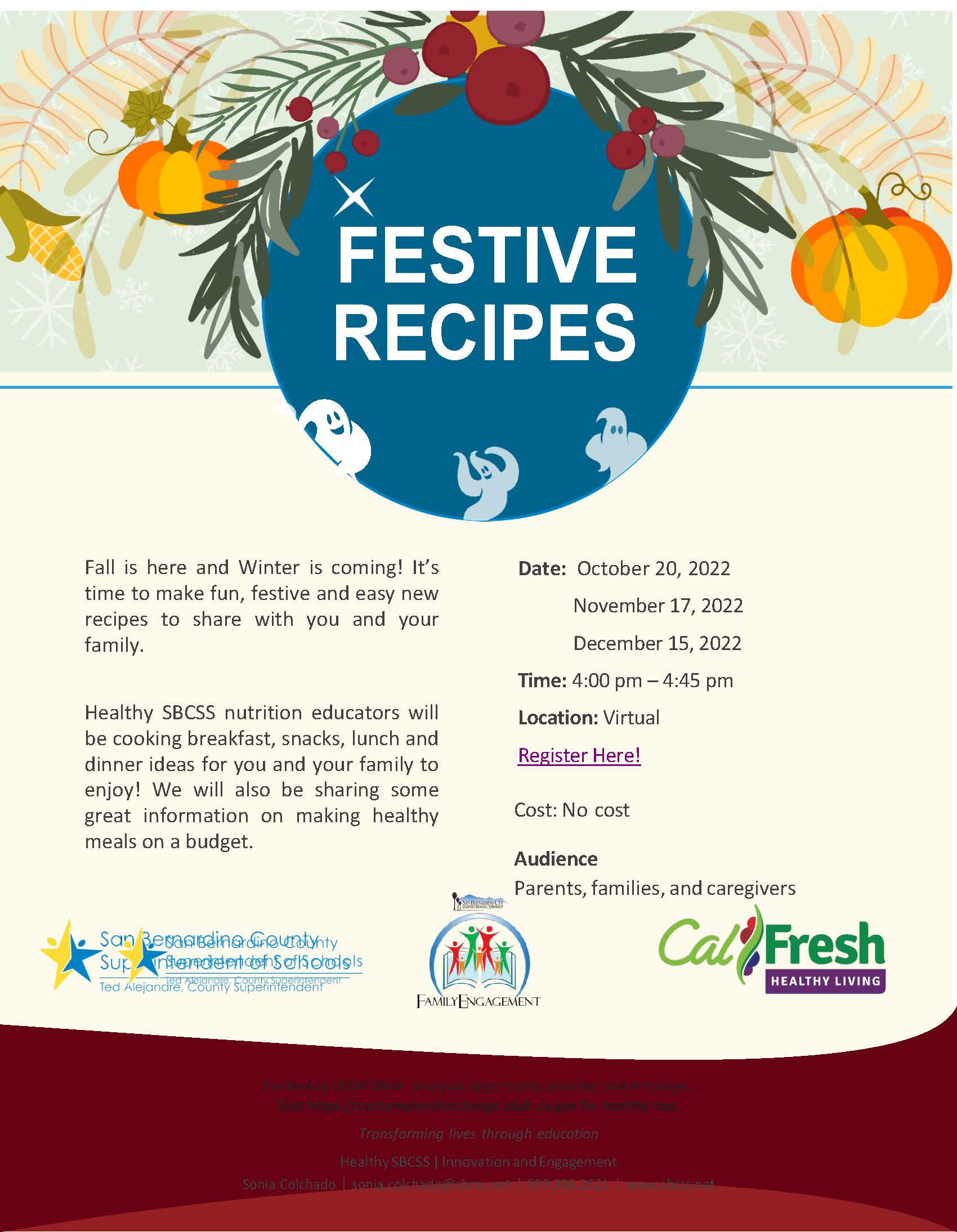 Festive Recipes Flyer - English
