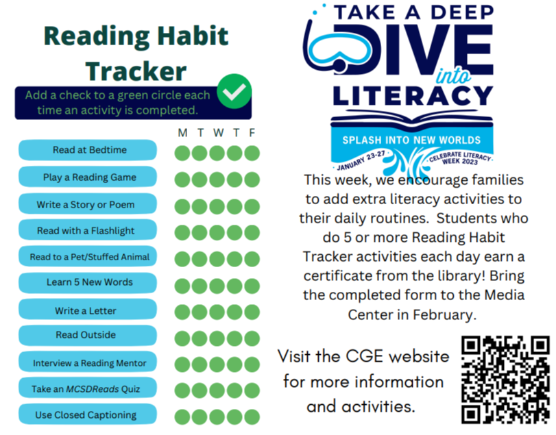 Literacy Week Habit Tracker
