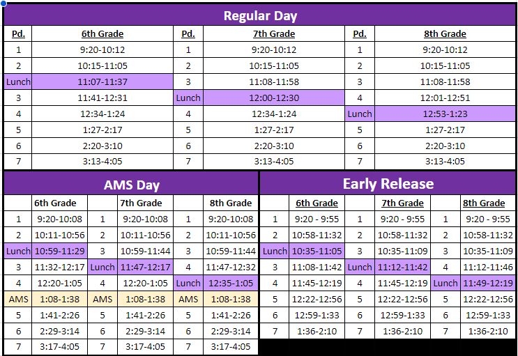 bell schedule 24 25
