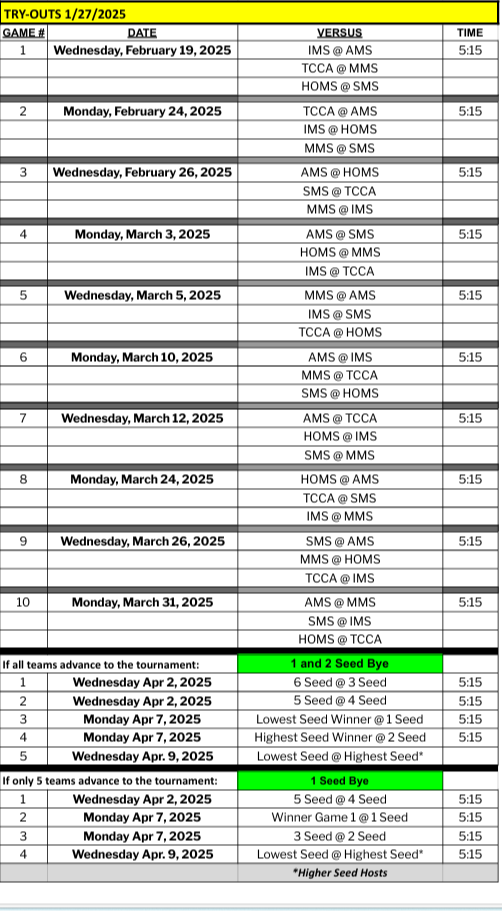 Soccer Schedule