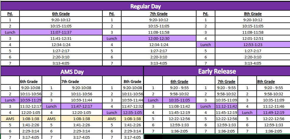 Bell Schedule
