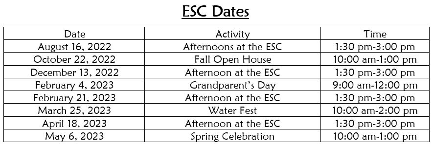 Council Dates at the ESC
