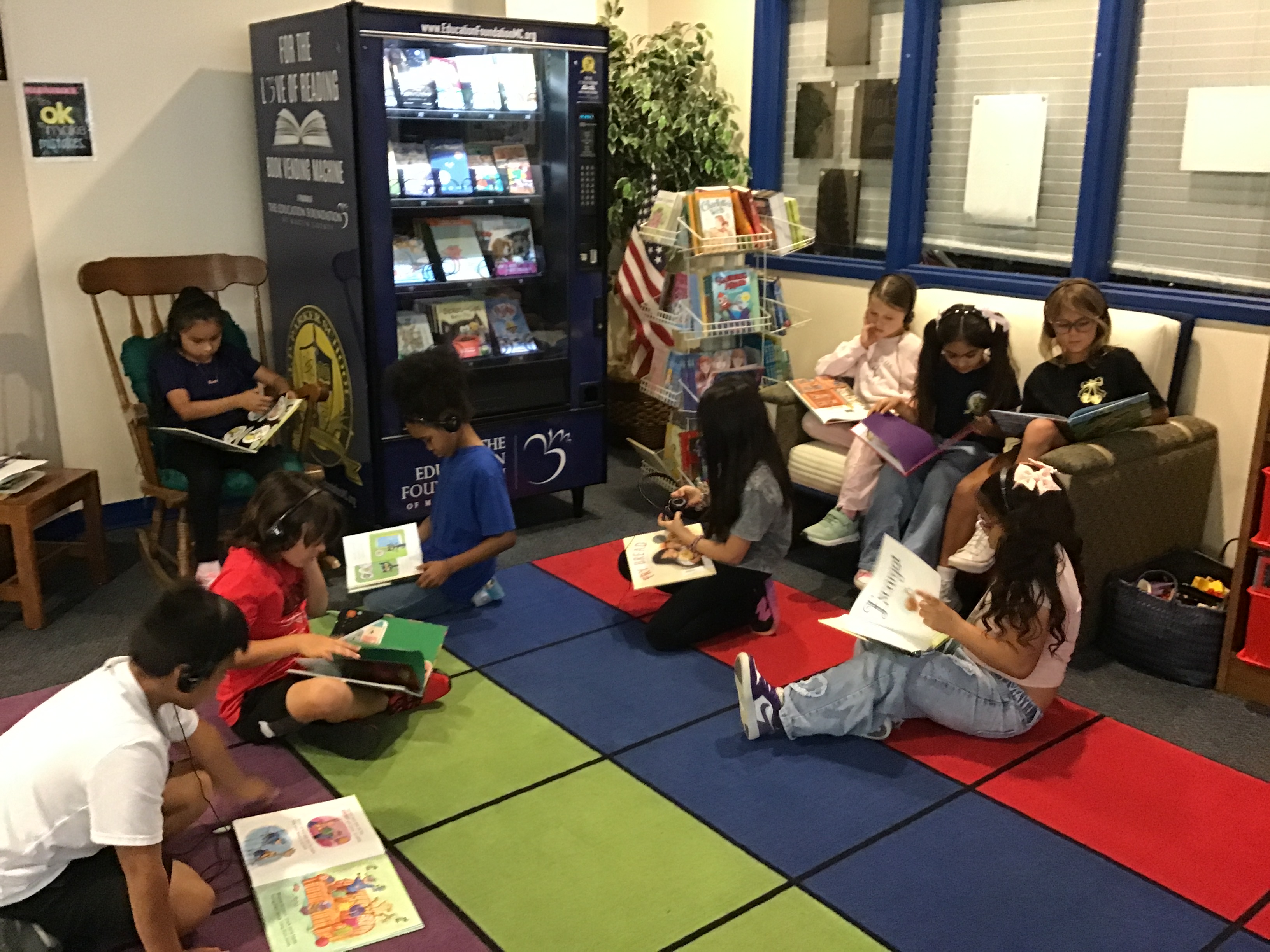 students reading