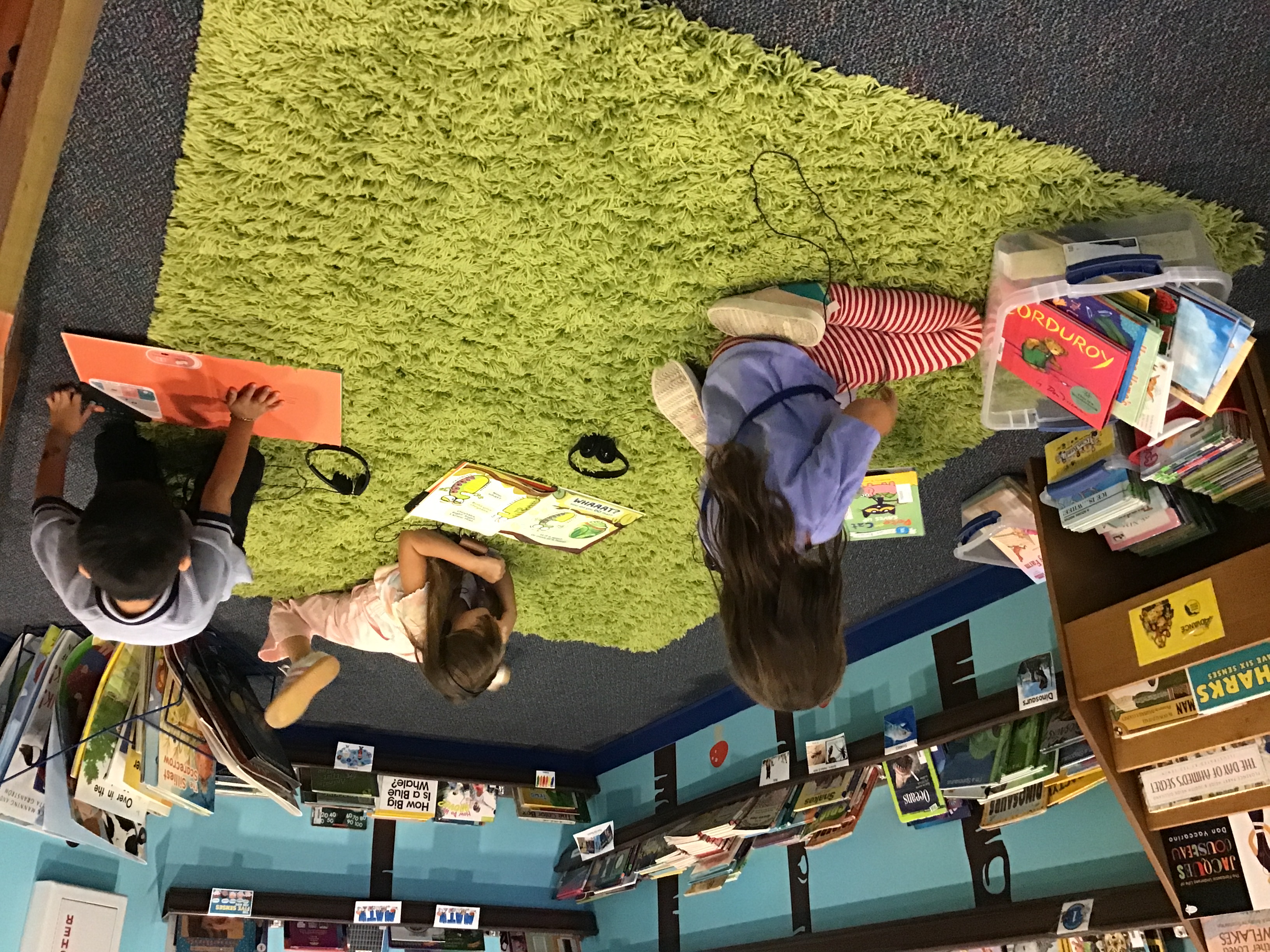students reading