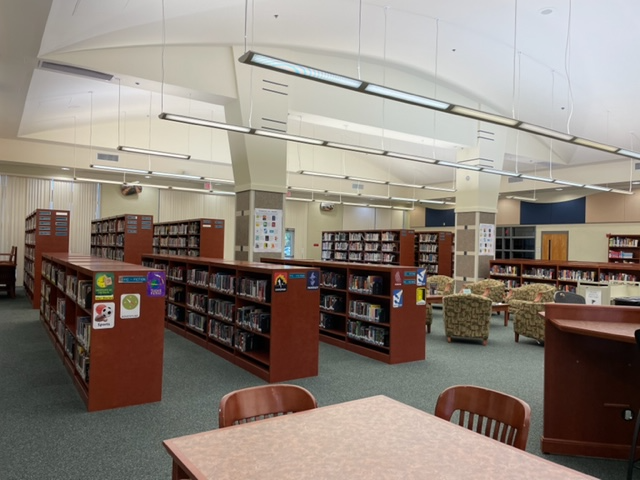 Library book shelves