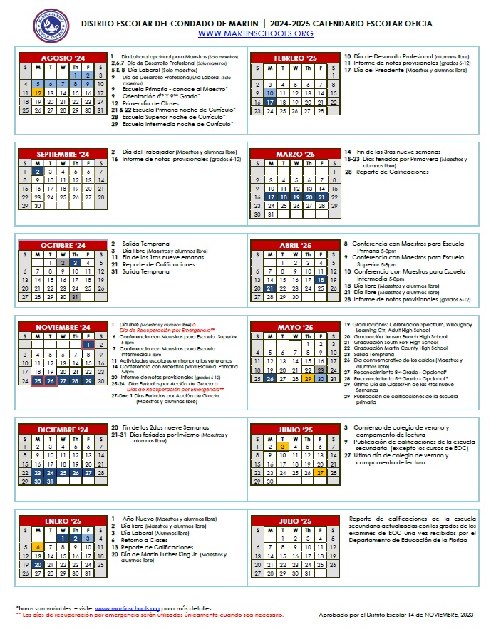 20242025 School Calendar Jensen Beach High School