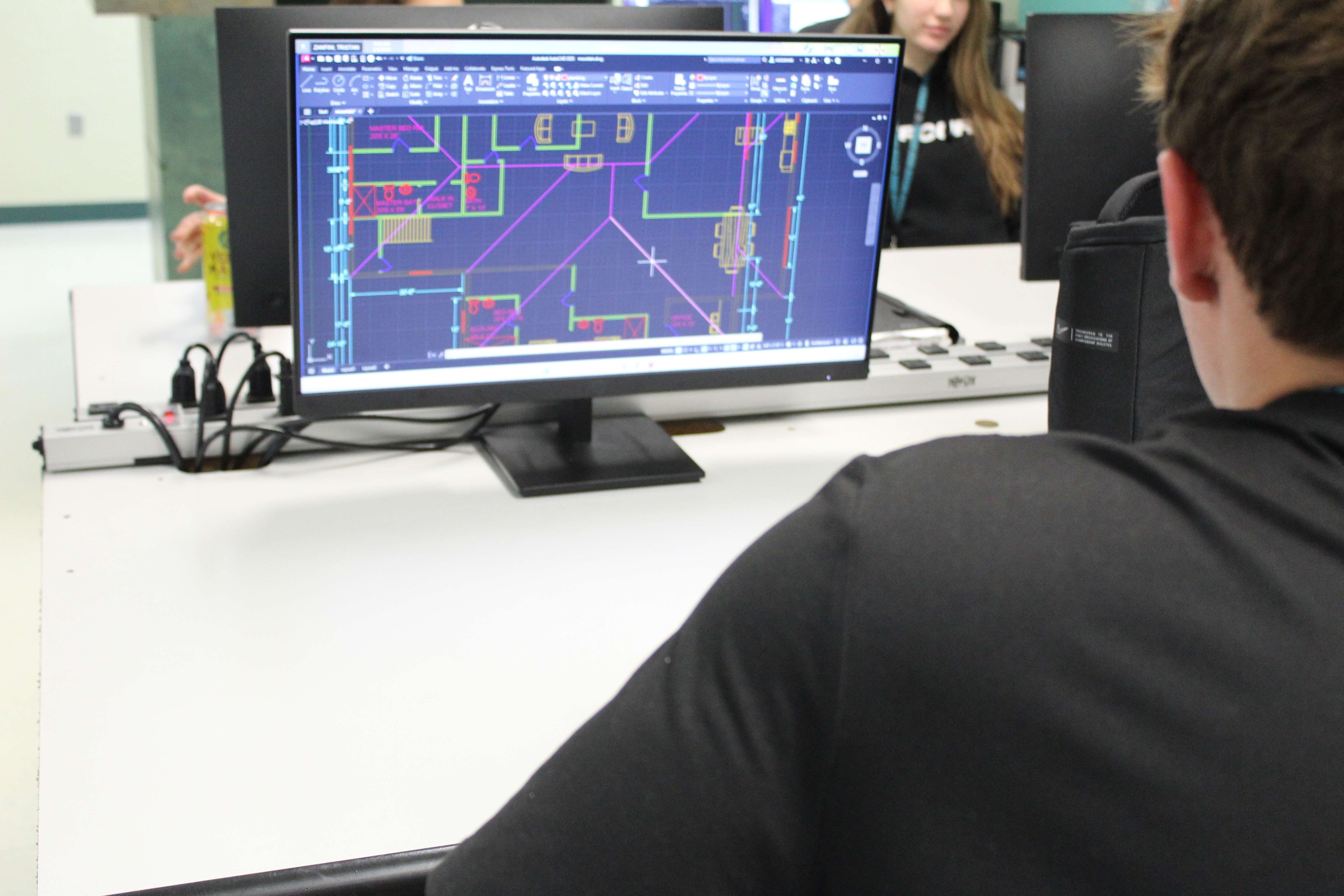 Student using a computer