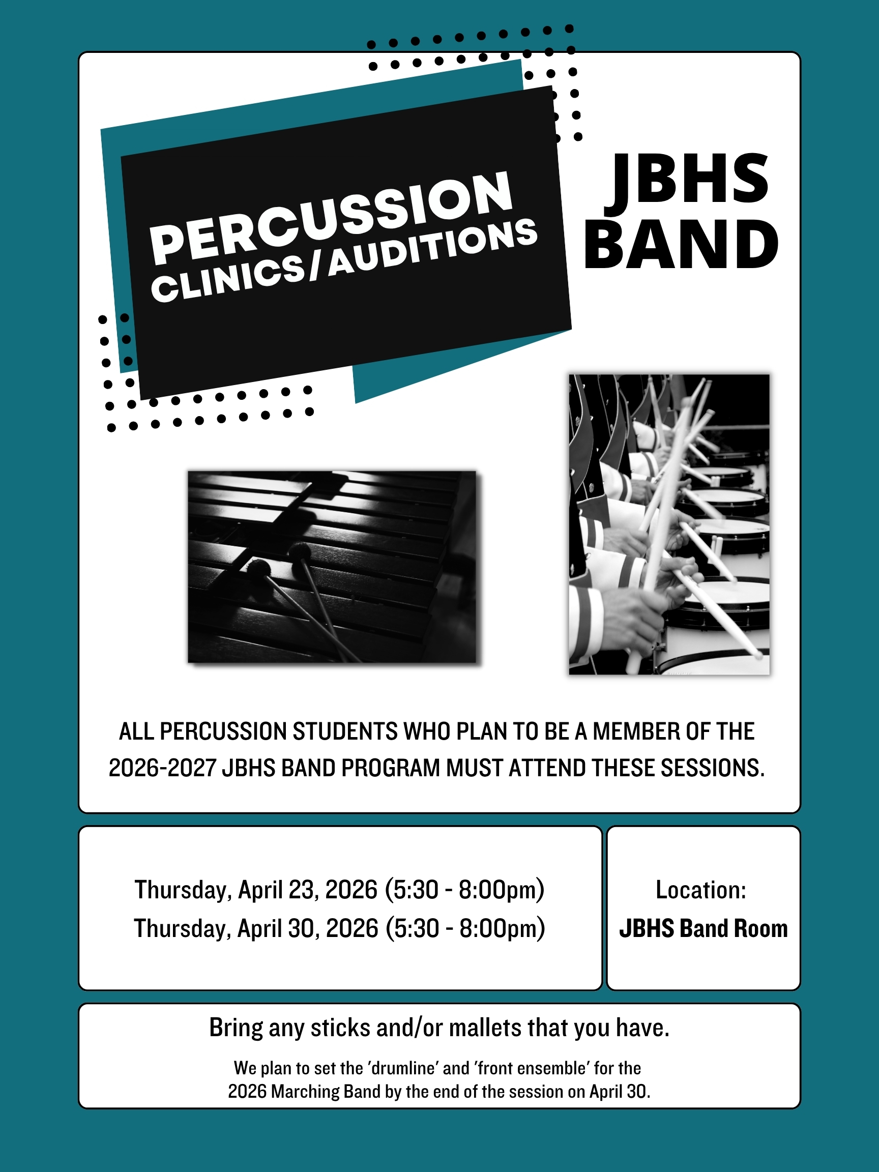 Percussion Clinic Auditions