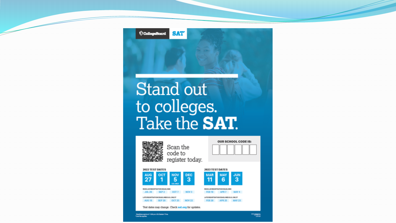 SAT ACT Testing Dates Martin County High School