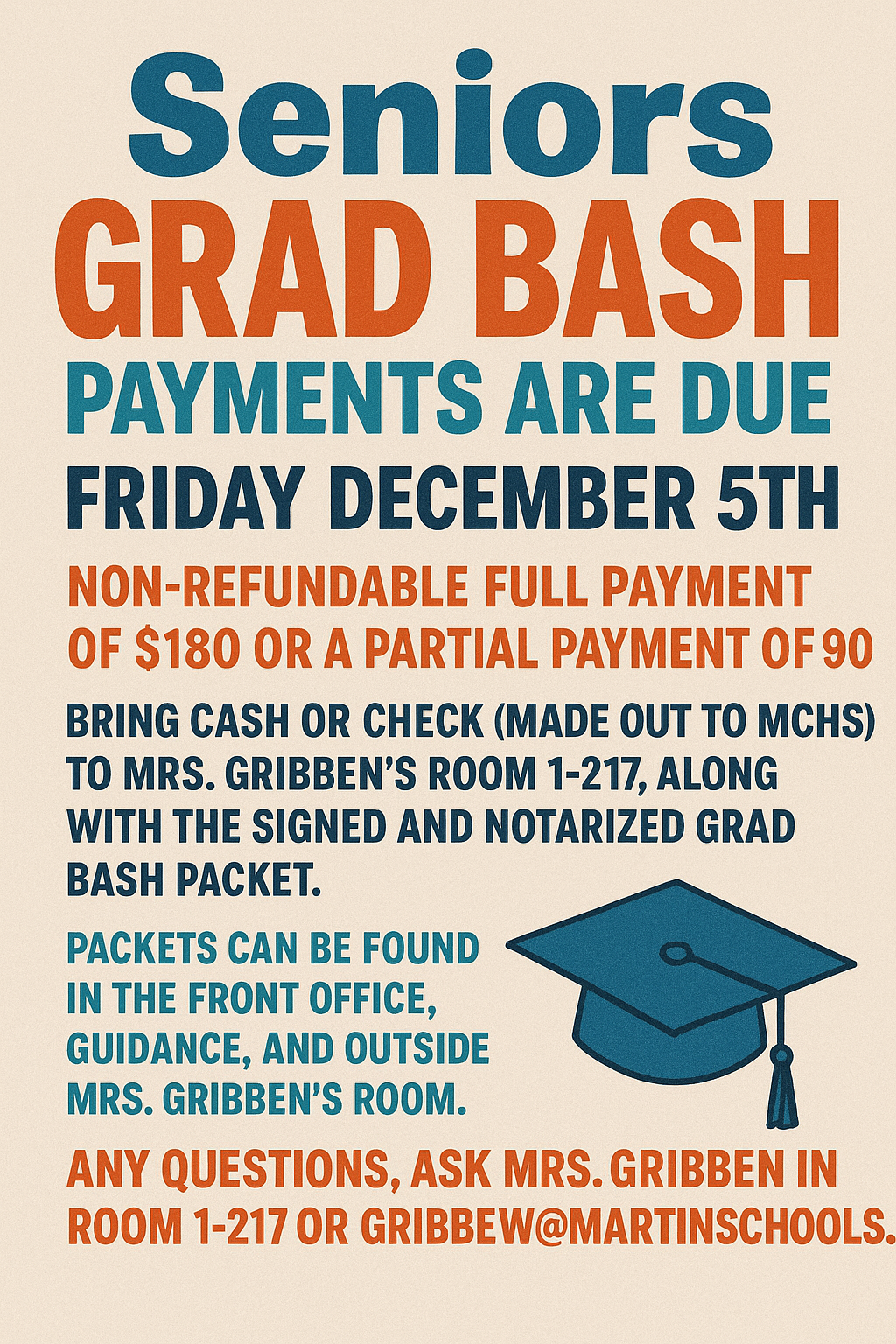 MCHS Class of 2026 Grad Bash Update