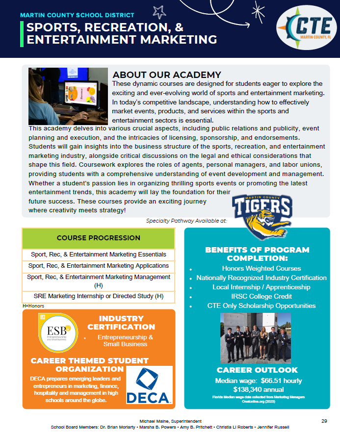 CTE Sports, Recreation, & Entertainment Marketing