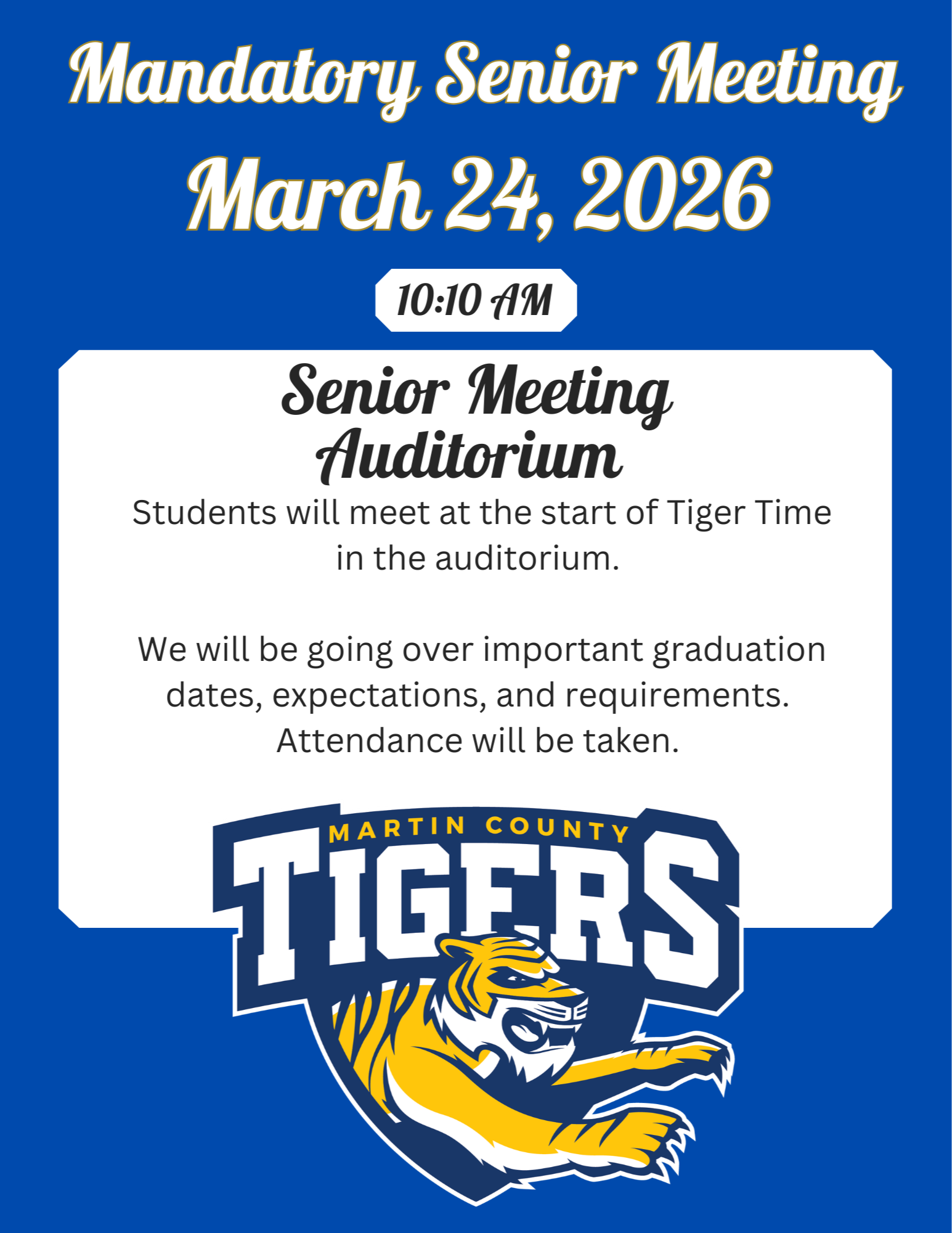 Mandatory Senior Meeting - March 24, 2026