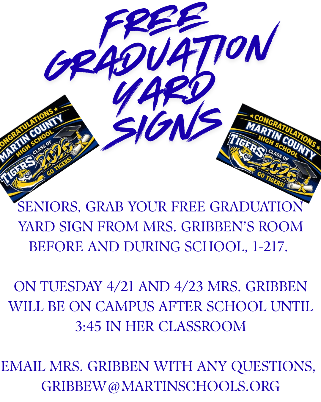 Class of 2026 Grad Yard SIgns