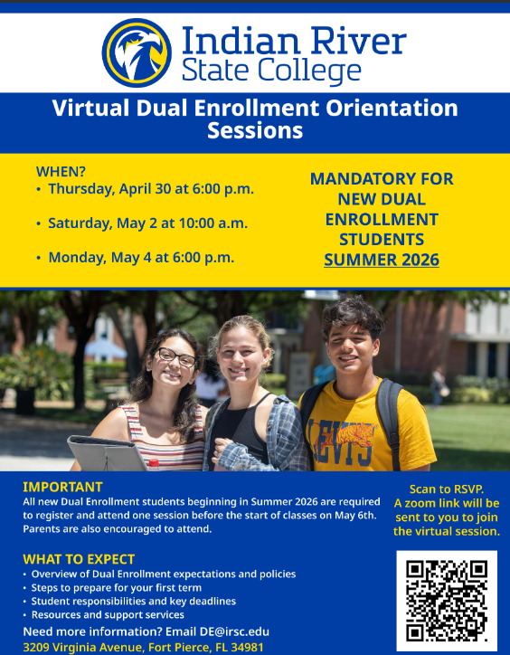 IRSC Virtual Dual Enrollment Orientation Sessions