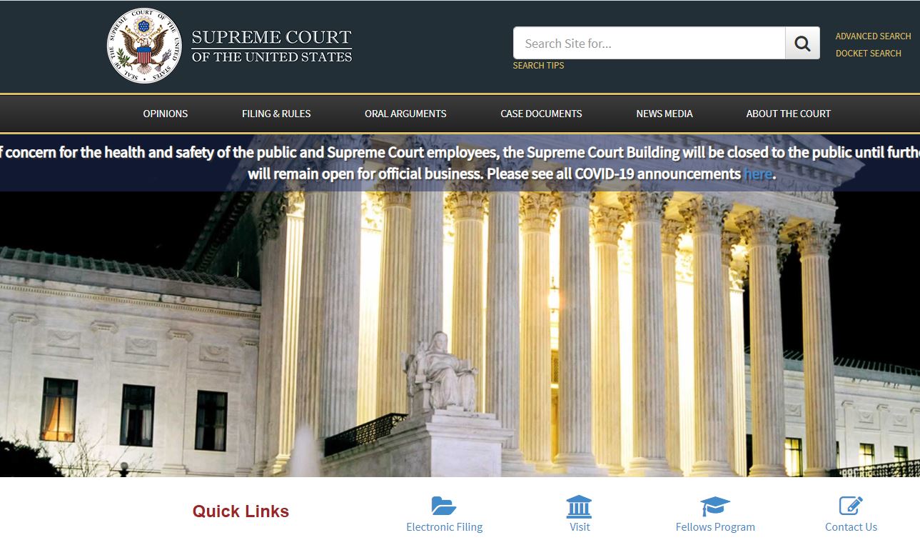 Supreme Court wepage
