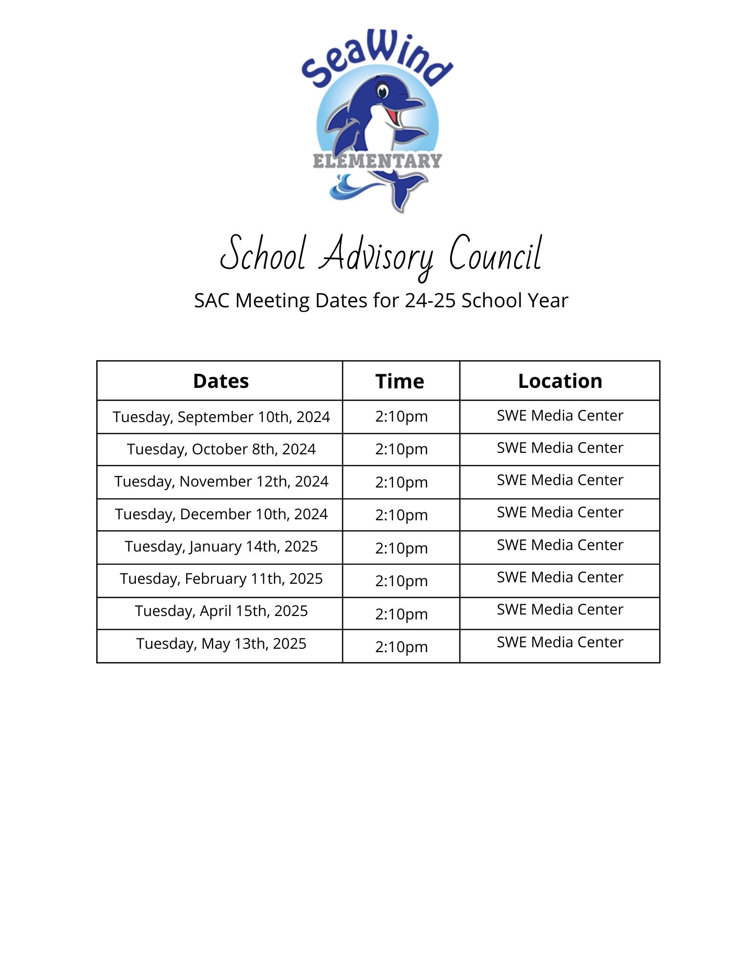 SAC dates