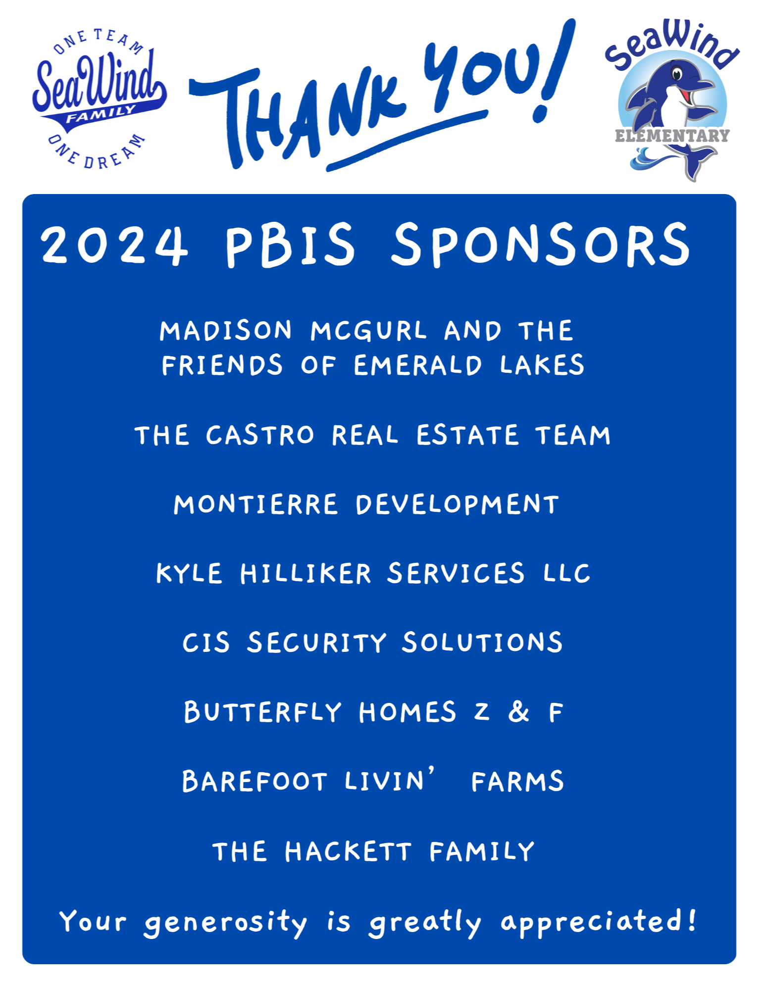 PBIS Sponsors