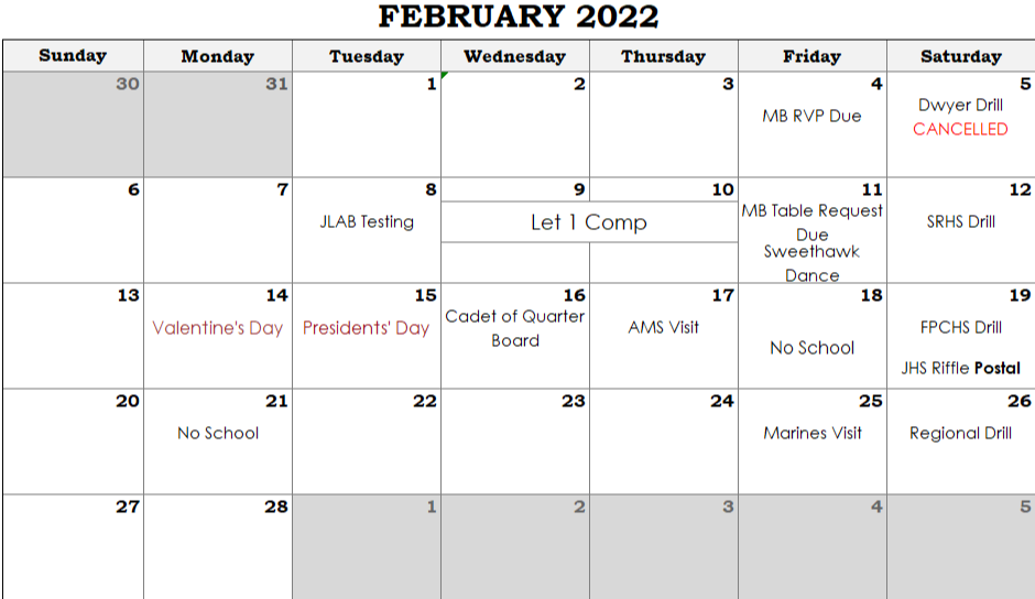 JROTC South Fork High School