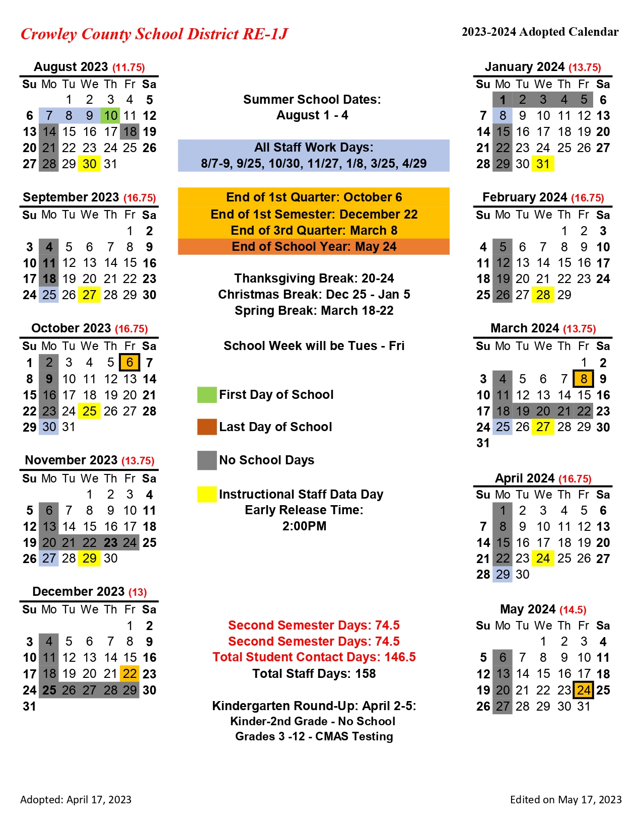 School Calendar 2023/2024 | Home of the Chargers School Calendar 2023/2024 | Home of the Chargers