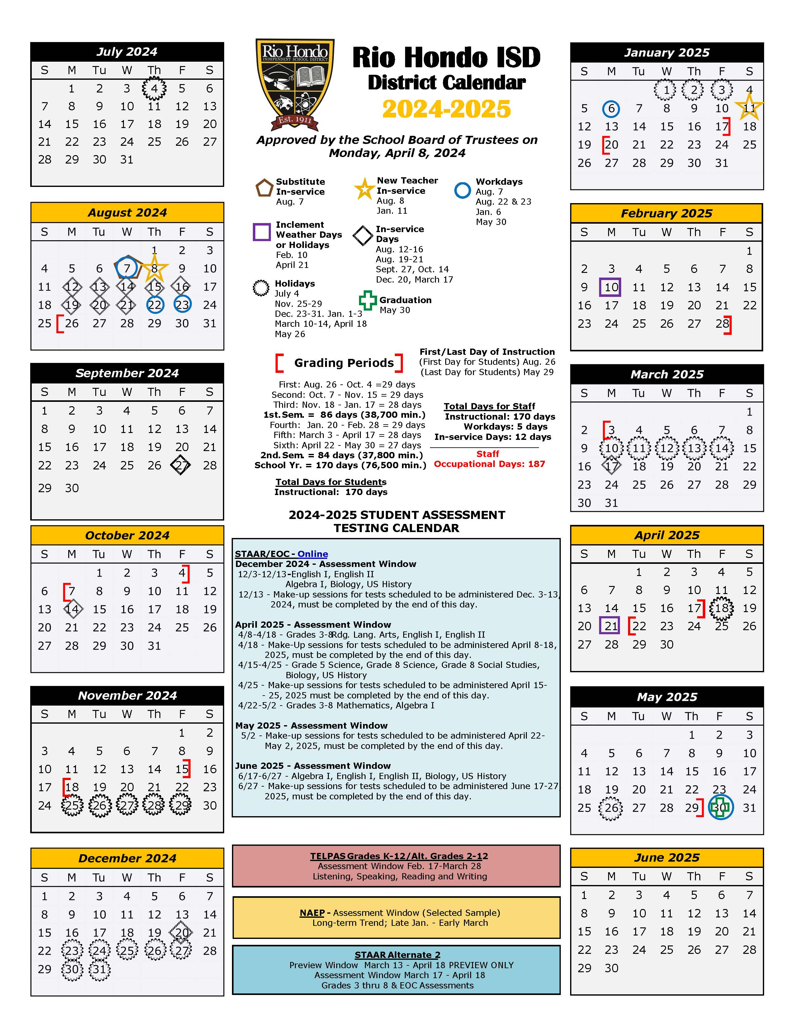 RHISD 2023-2024 School Calendar