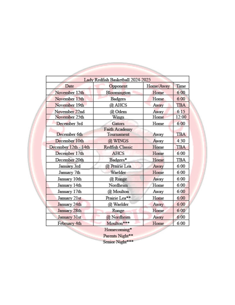 Schedule