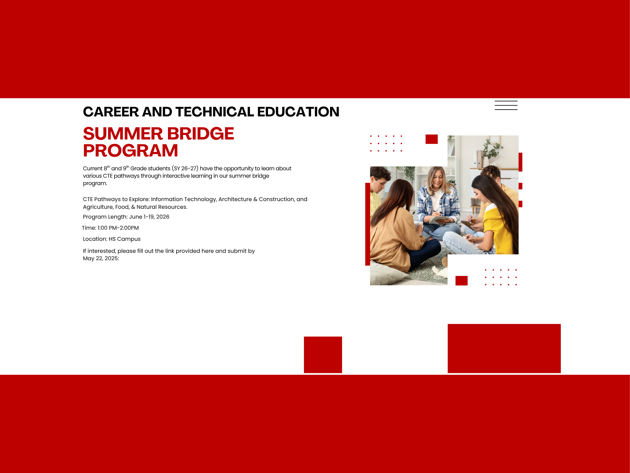 CTE Summer Bridge Program
