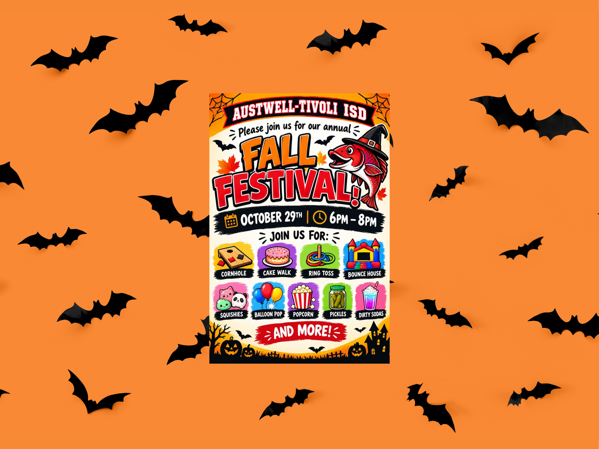 Fall Festival on Thursday, October 29th from 6pm to 8pm.
