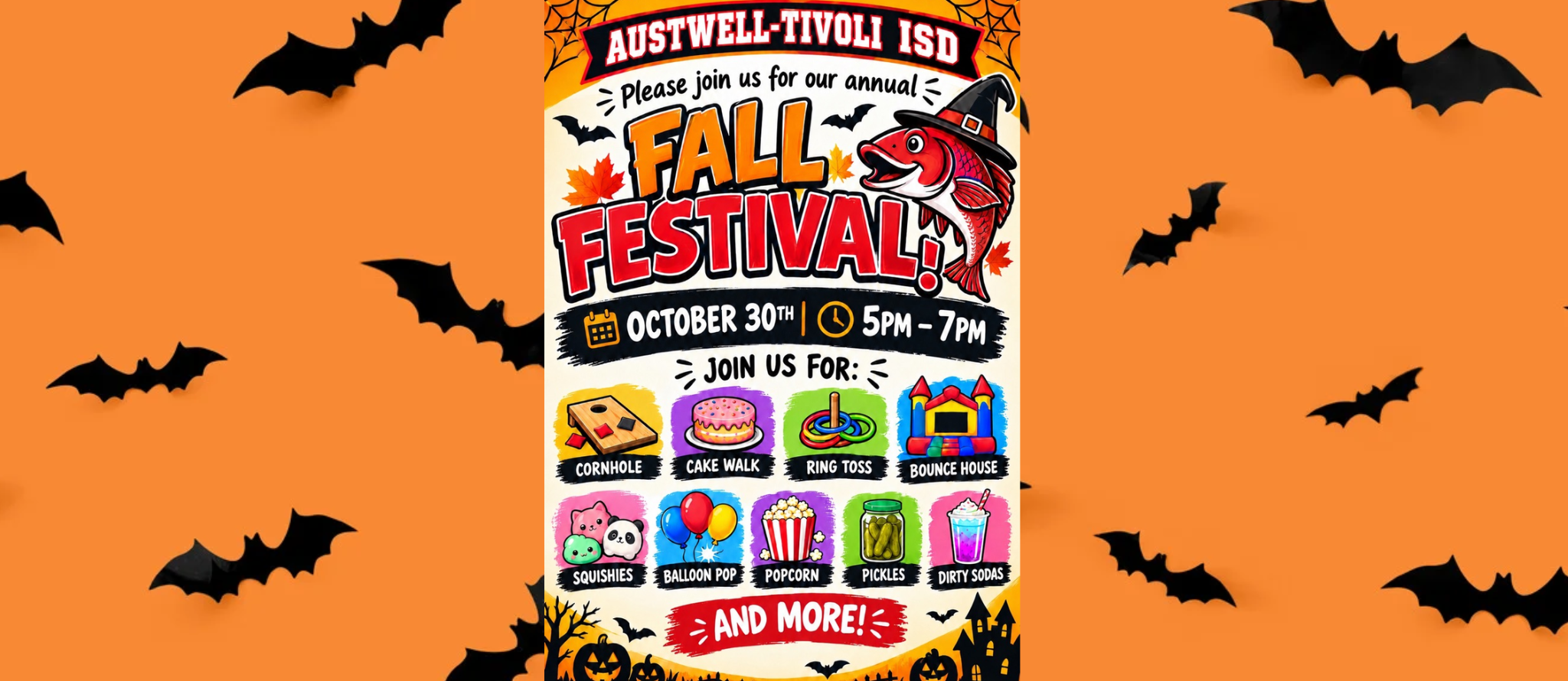 Fall Festival on Friday, October 30th from 5pm to 7pm.
