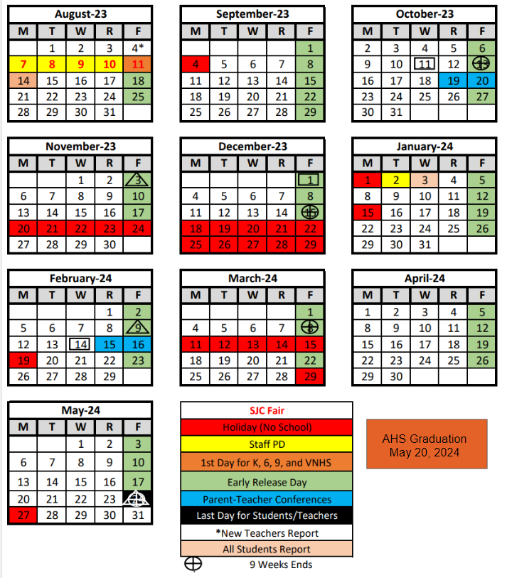 Updated calendar