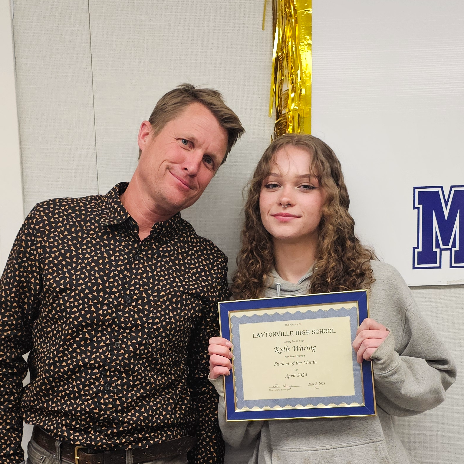 High school student of the month April