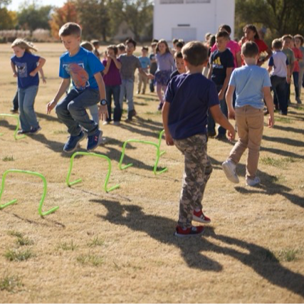 Students playing outside