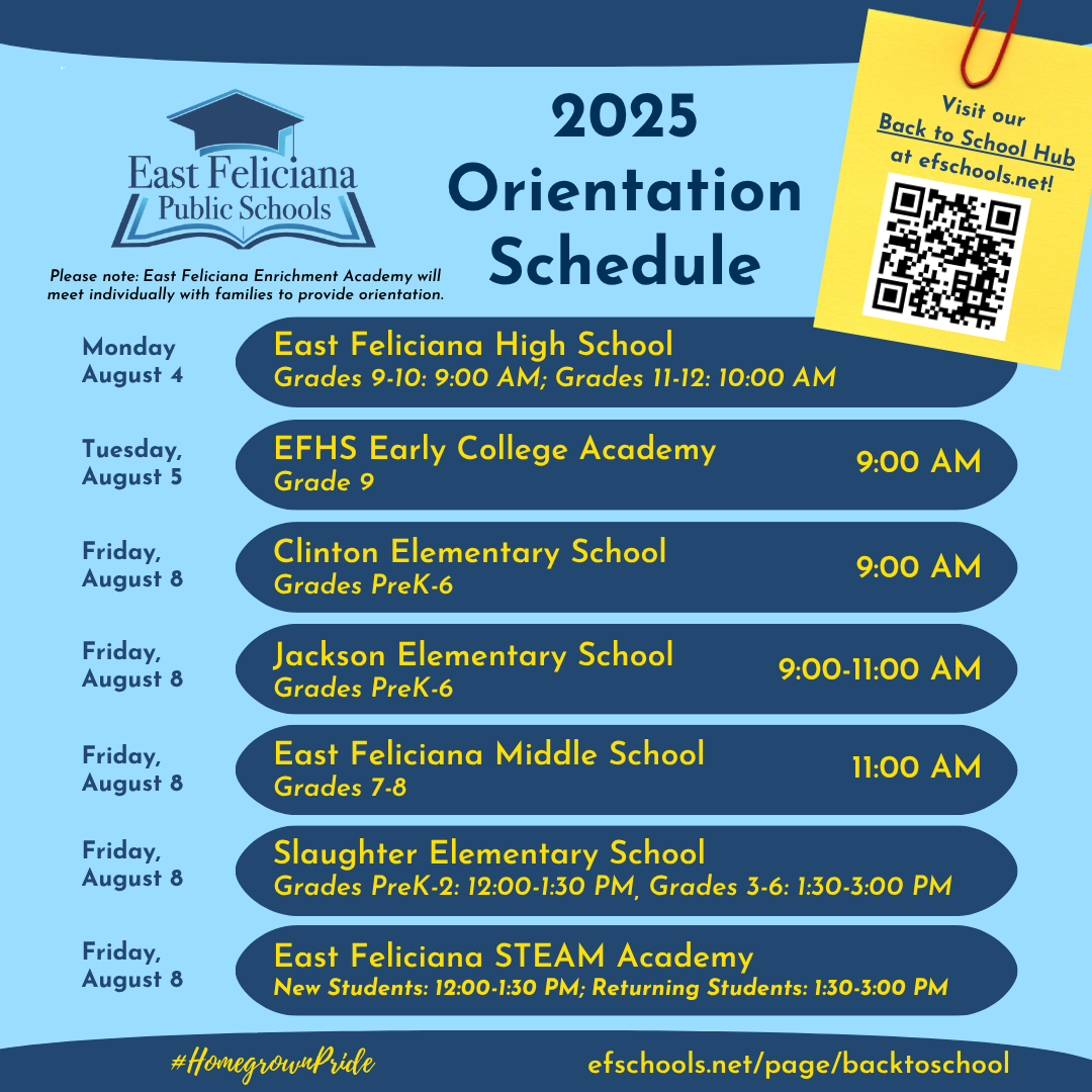 orientation schedule