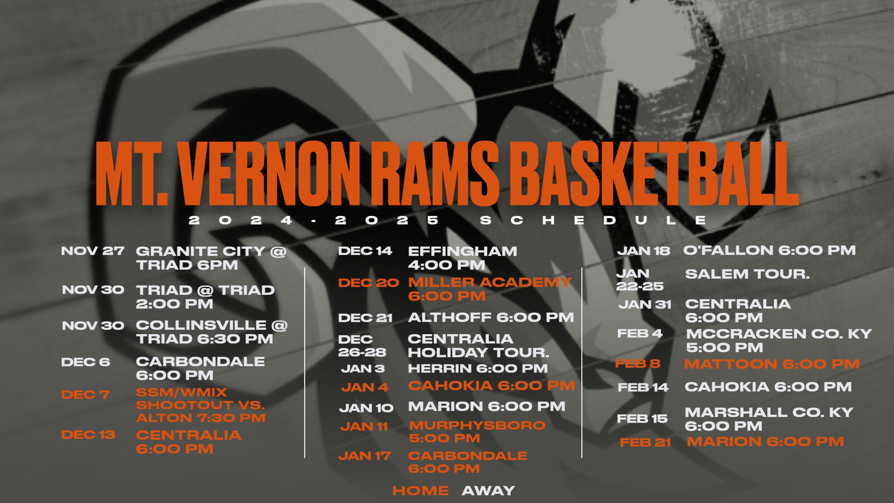 Boys Basketball Schedule