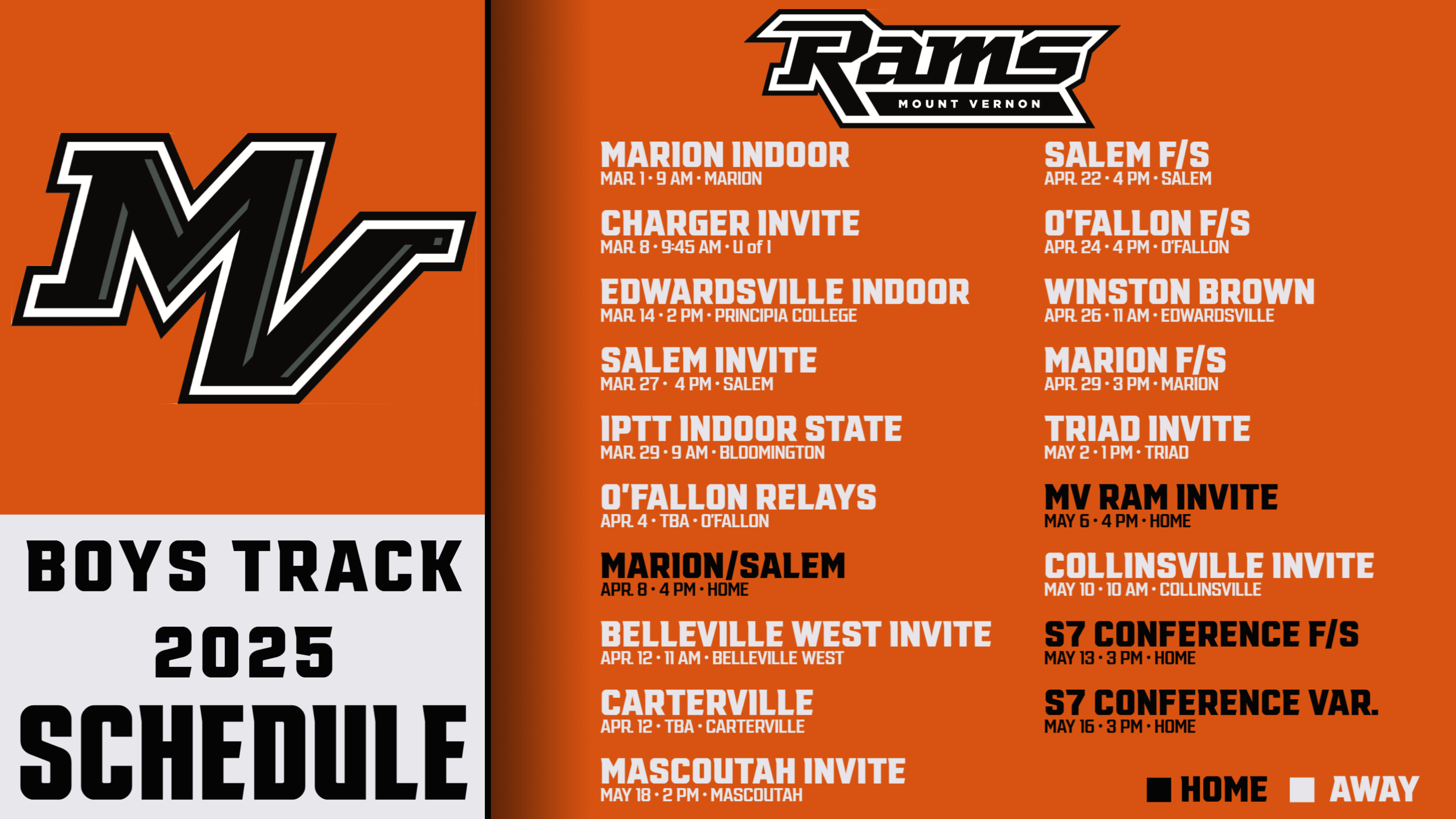 Boys Track Schedule