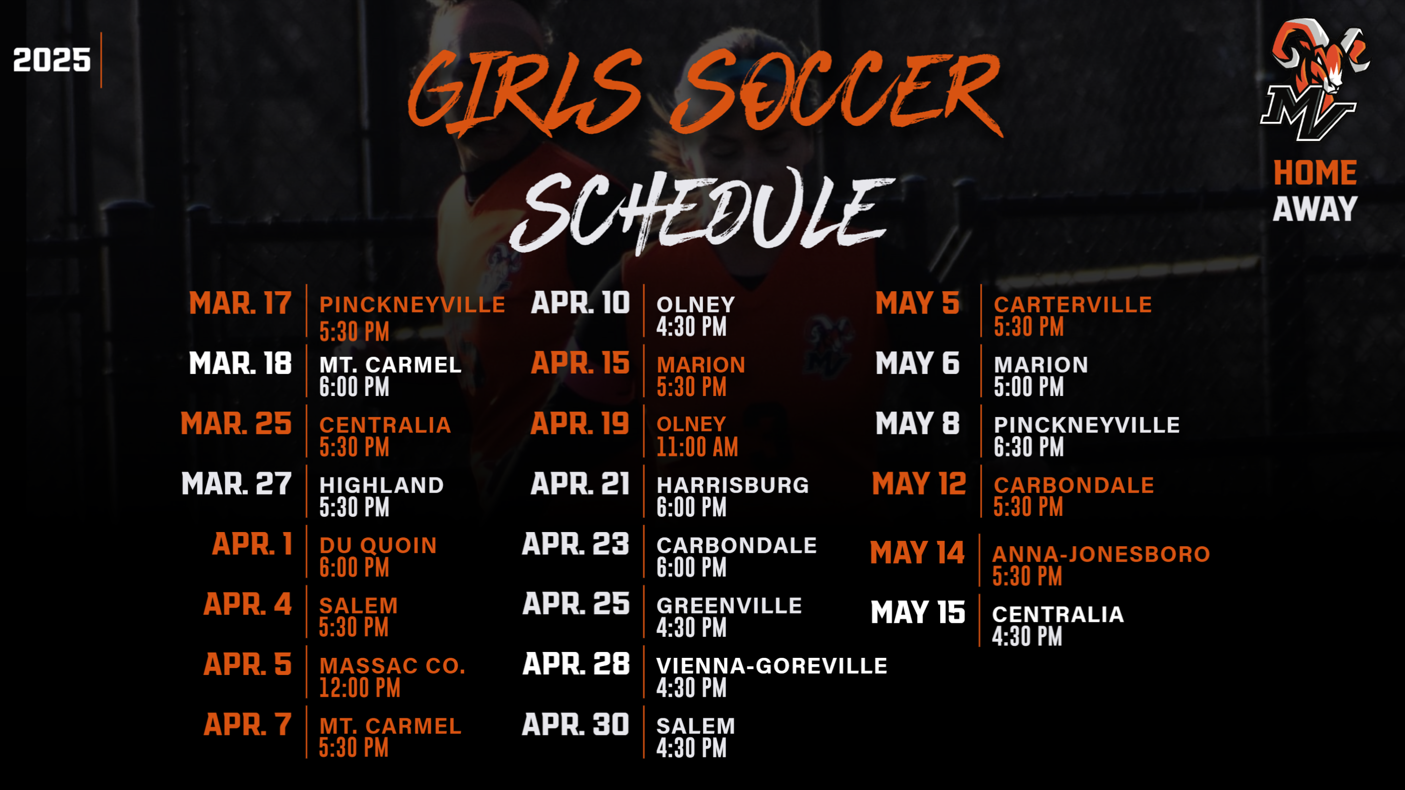 Girls Soccer Schedule