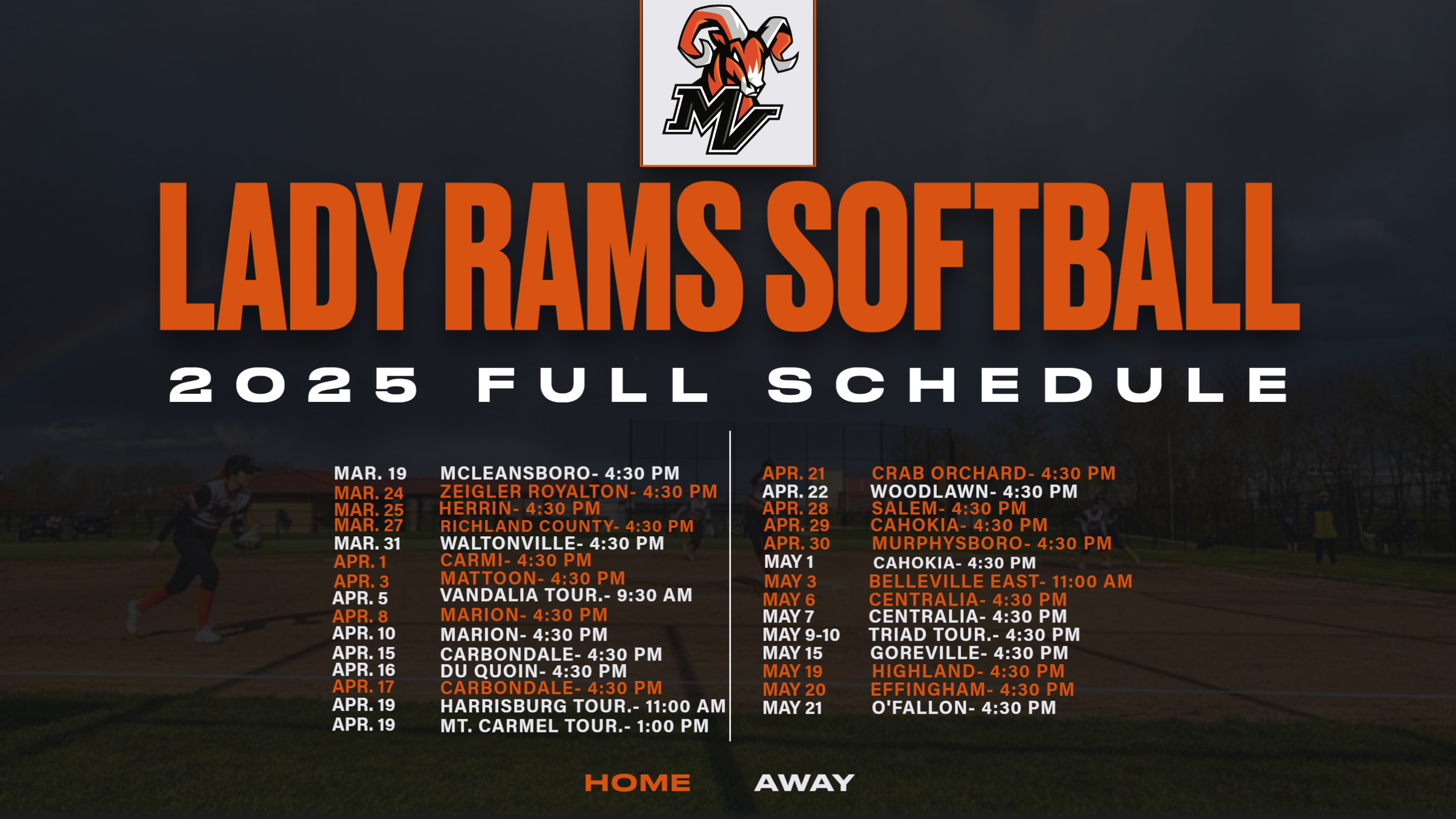 Softball Schedule