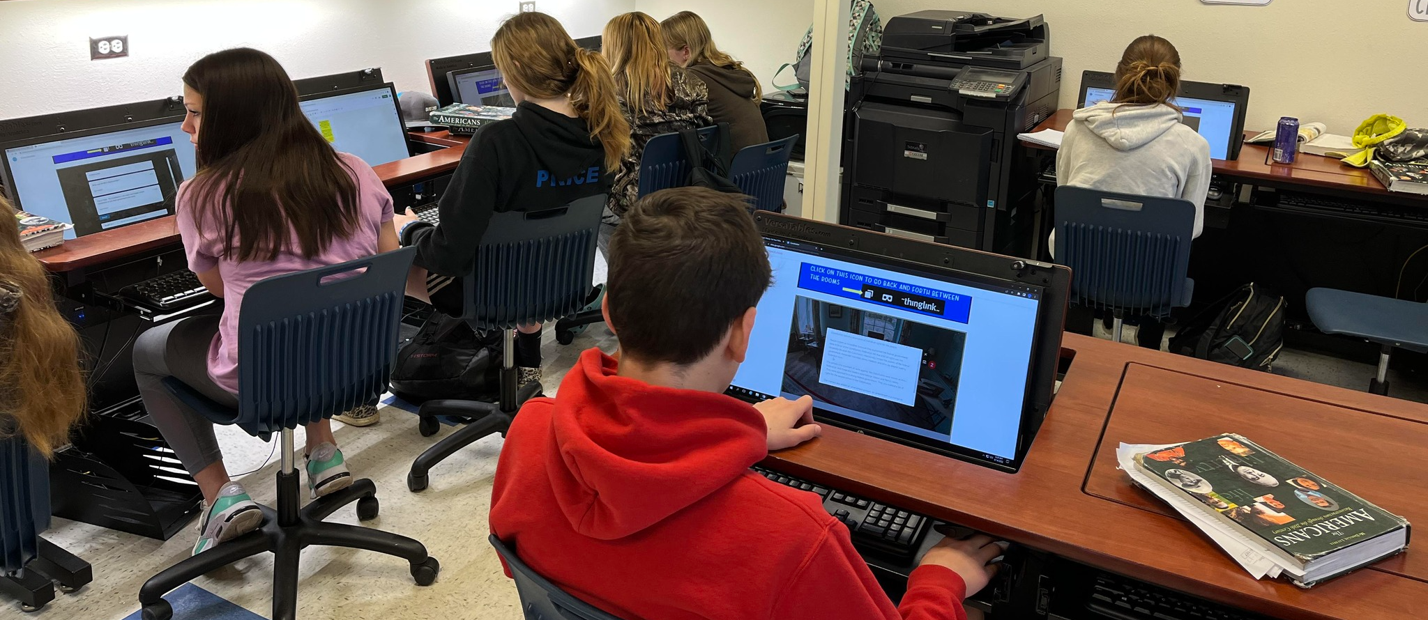students working in computer lab
