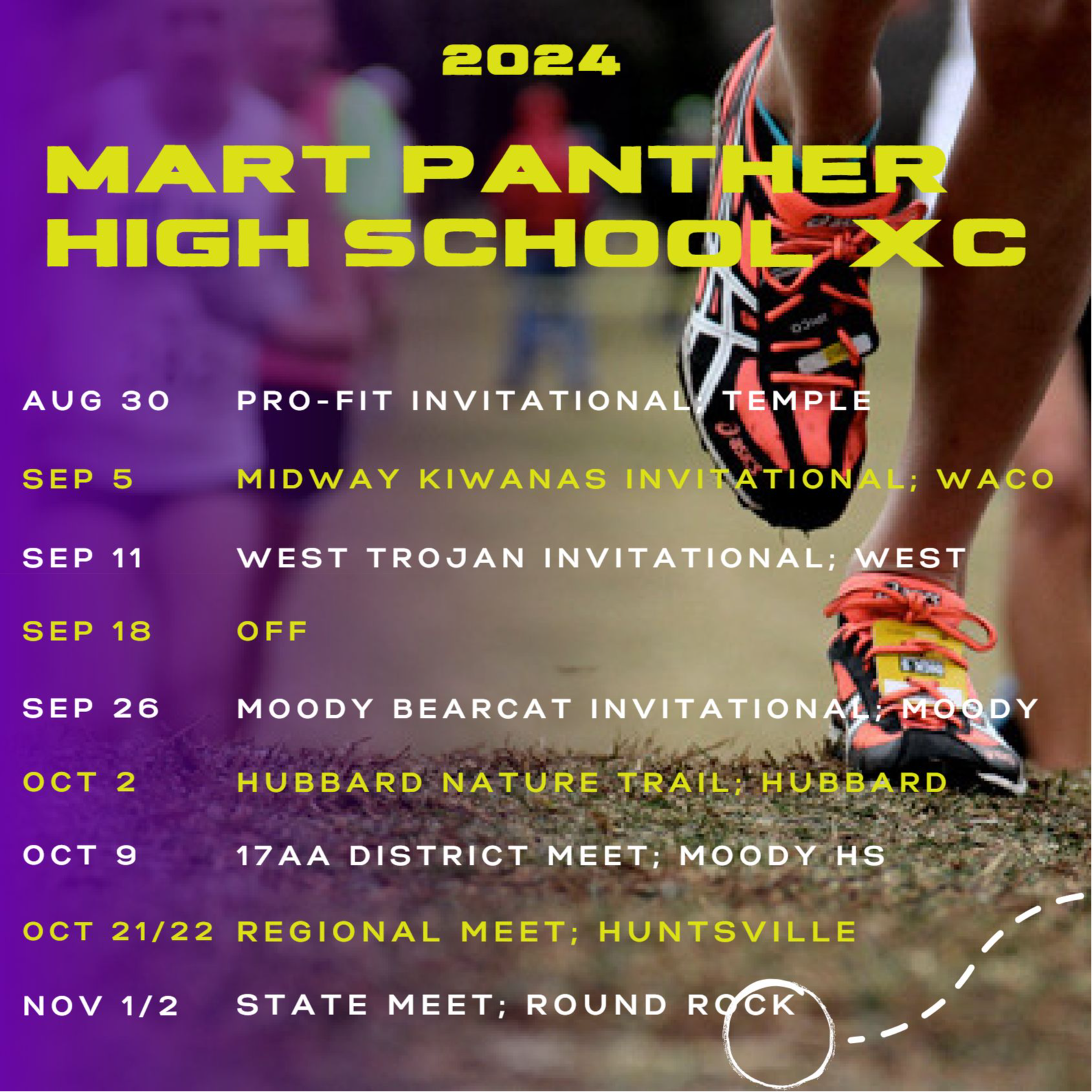 Cross Country 2024 Schedule