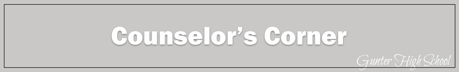 Counselor corner