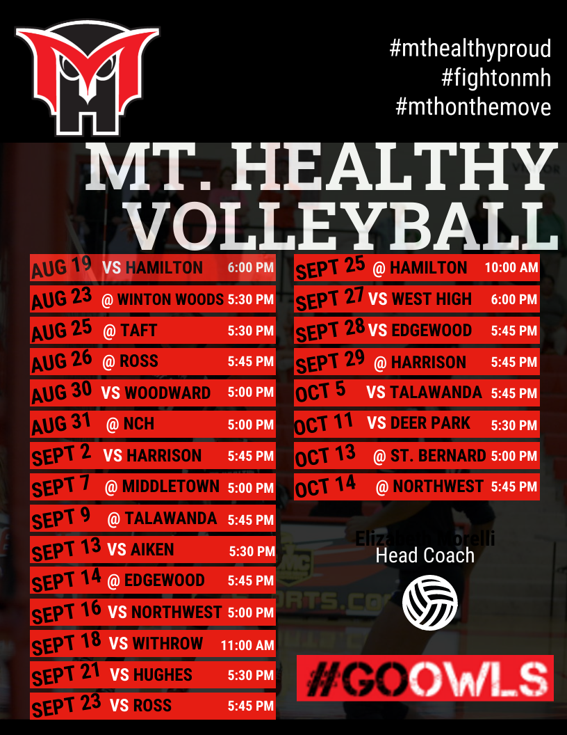 volleyball schedule graphic