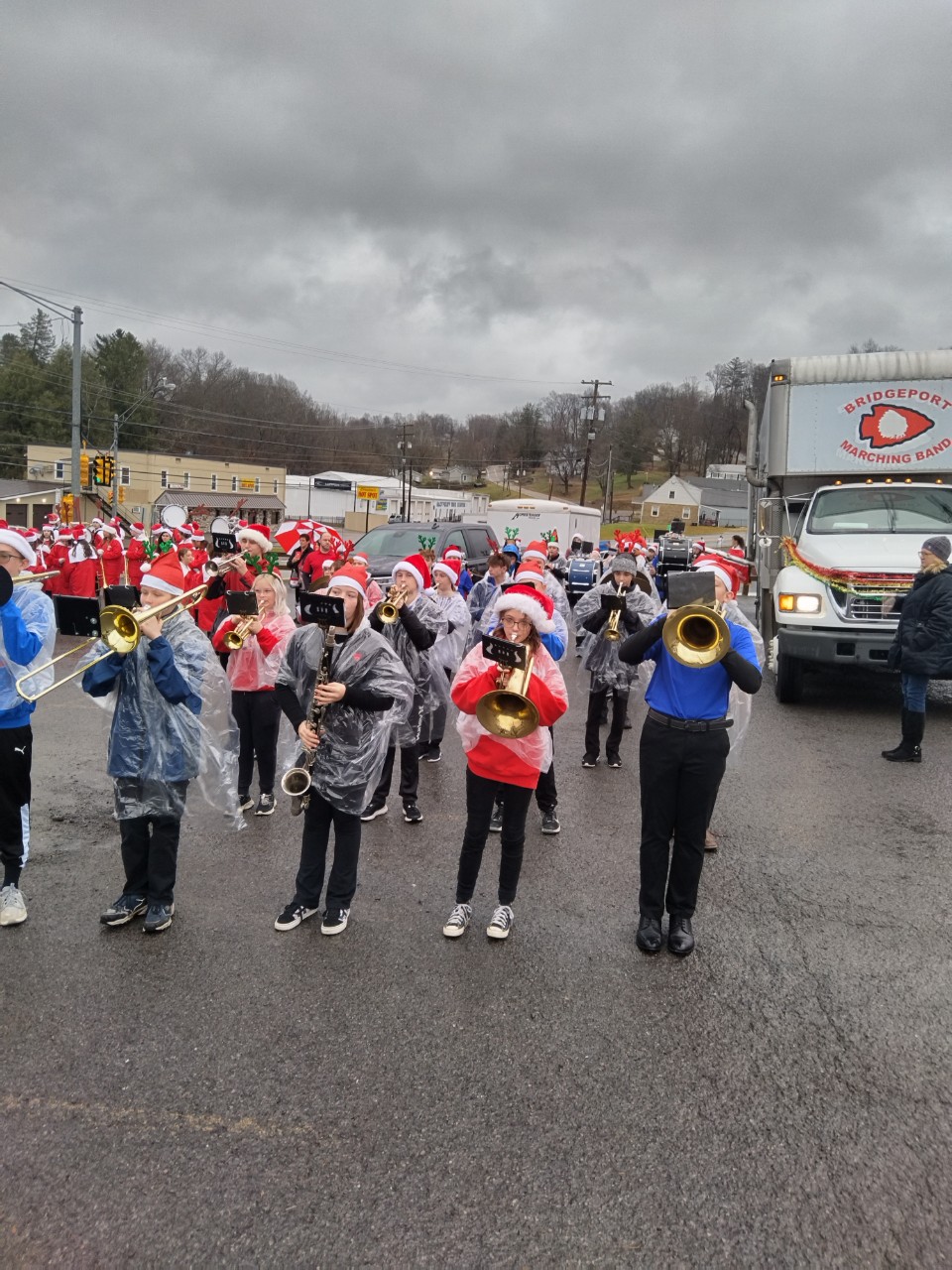 Band students warming up